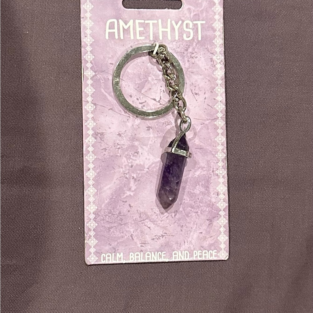 Amethyst Crystal Keychain